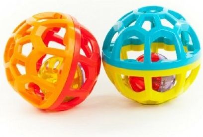 Teddies Chrastítko koule s rolničkou plast průměr 9cm v krabičce 6m+ - obrázek 1