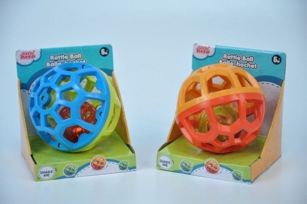 Teddies Chrastítko koule s rolničkou plast průměr 9cm v krabičce 6m+ - obrázek 3
