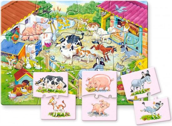 CASTORLAND Puzzle Učíme se domácí zvířátka 12 dílků + dvojice - obrázek 1