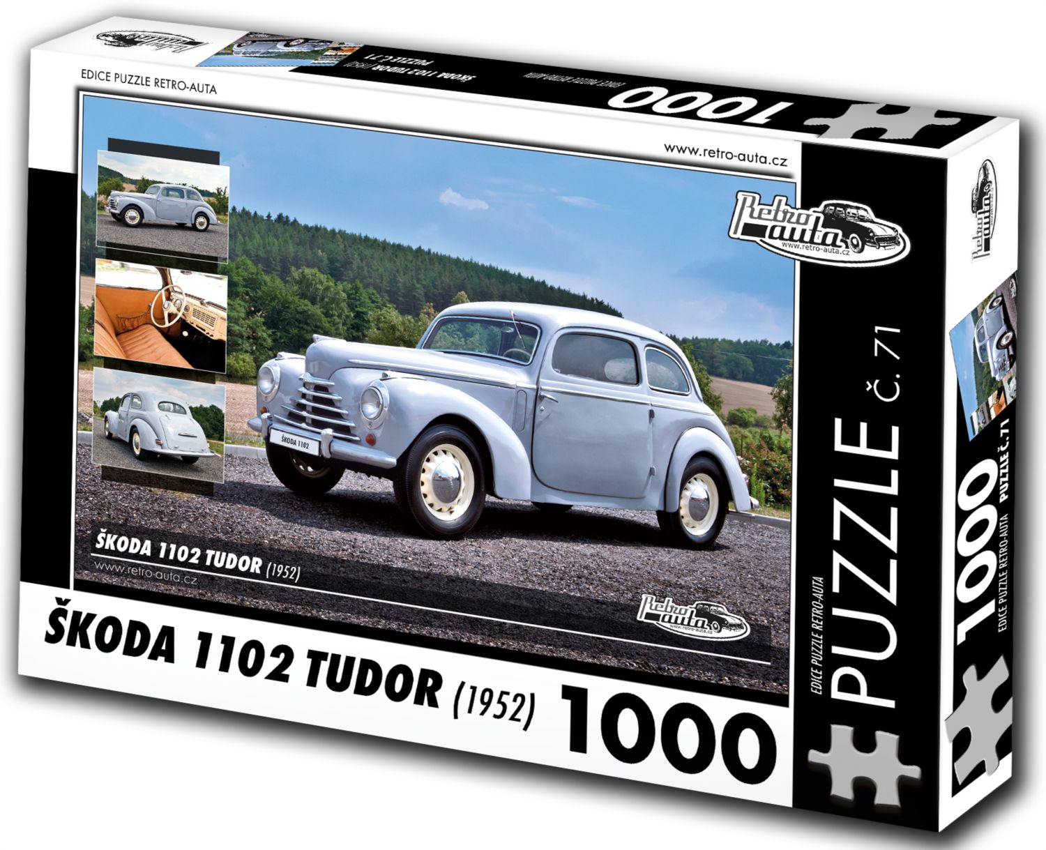 RETRO-AUTA Puzzle č. 71 Škoda 1102 TUDOR (1952) 1000 dílků - obrázek 1