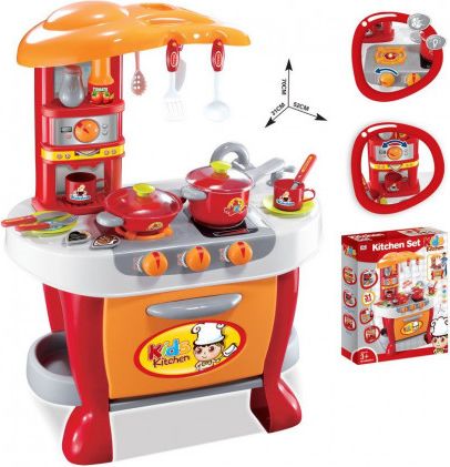 Dětská kuchyňka G21 Malý kuchař s příslušenstvím, oranžová - obrázek 1