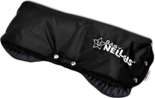 Rukávník ke kočárku Baby Nellys ® minky - grafit/černý - obrázek 1