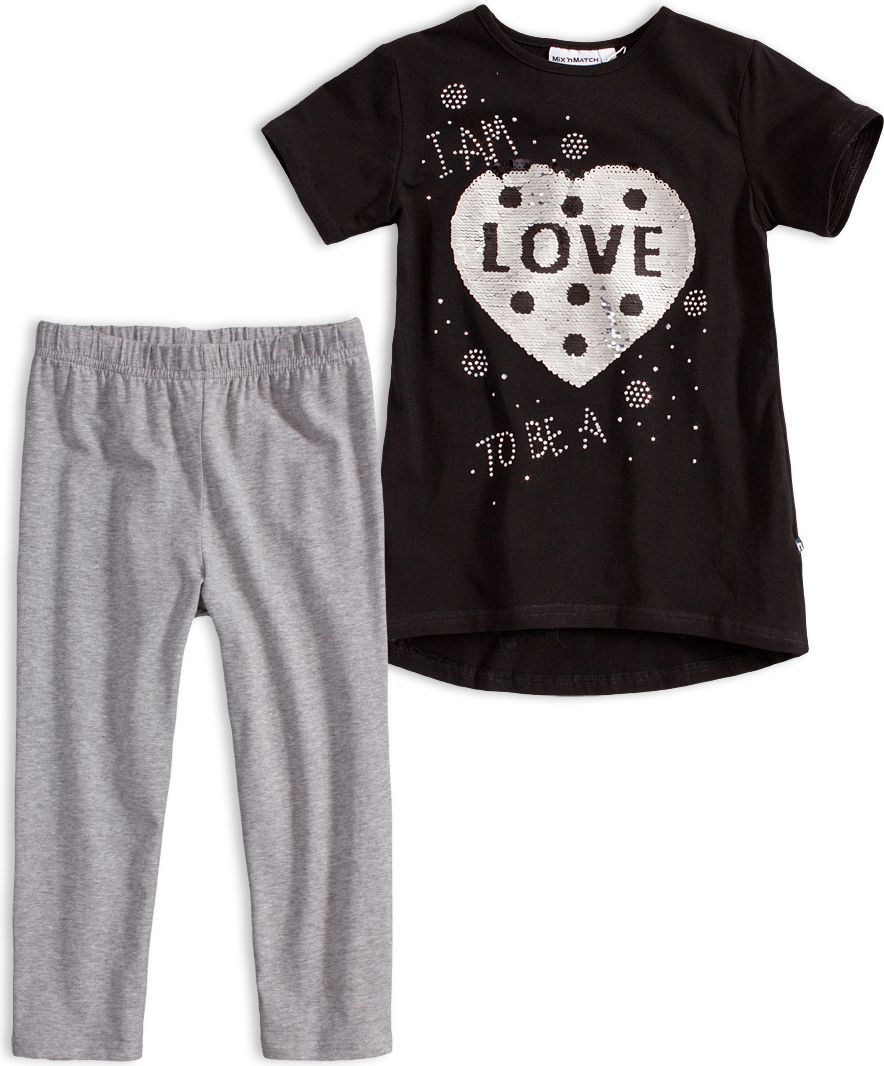 Dívčí tričko a leginy Mix´nMATCH LOVE černá Velikost: 116 - obrázek 1