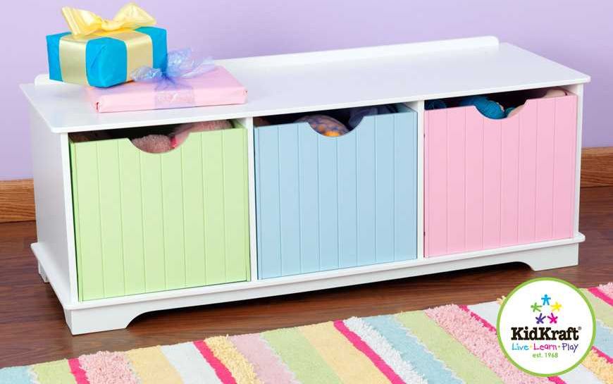 KidKraft Barevná lavička na hračky - obrázek 1