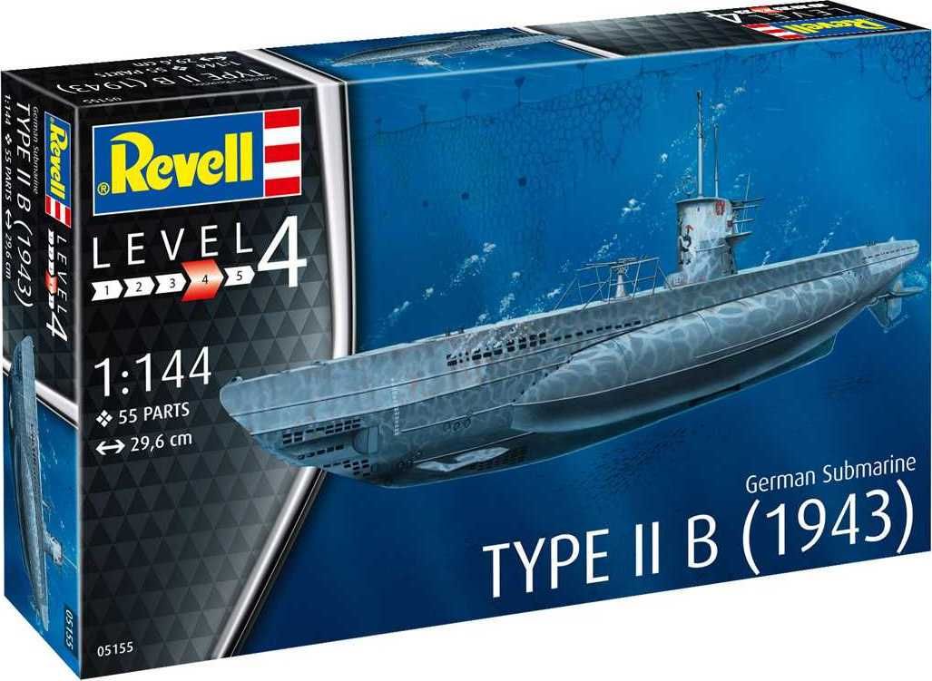REVELL Plastic ModelKit ponorka 05155 - German Submarine Type IIB (1943) (1:144) - obrázek 1