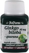 Medpharma Ginkgo biloba 30 mg + Guarana 37 tablet - obrázek 1