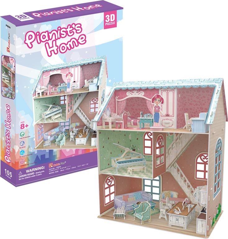 HM Studio 3D Puzzle Dollhouse Pianist's Home - obrázek 1