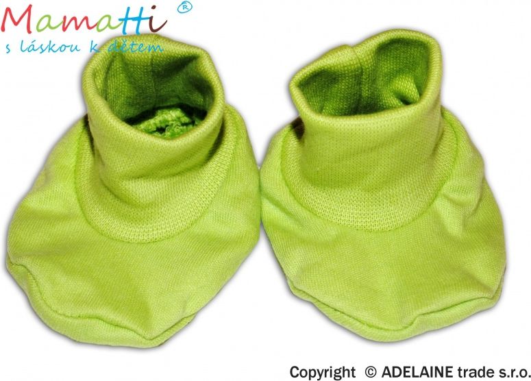 Mamatti Botičky/ponožtičky BAVLNA Mamatti - zelené - obrázek 1