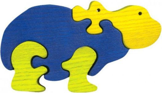 FAUNA Dřevěné puzzle Hroch malý - obrázek 1