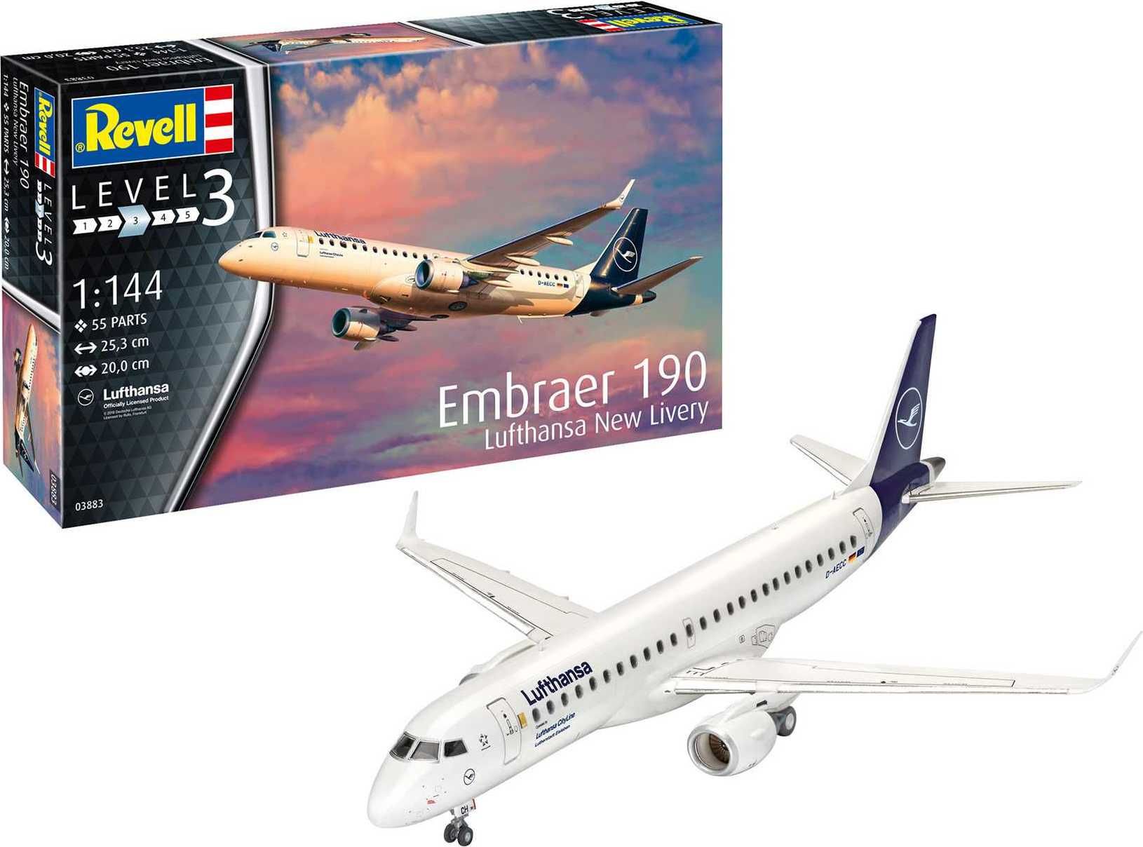 REVELL Plastic ModelKit letadlo 03883 - Embraer 190 Lufthansa New Livery (1:144) - obrázek 11