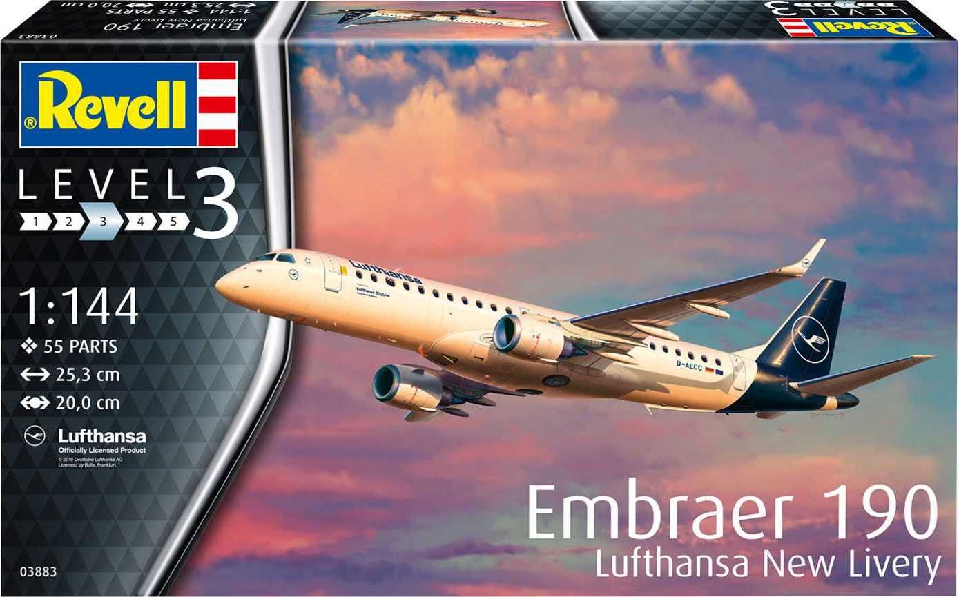 REVELL Plastic ModelKit letadlo 03883 - Embraer 190 Lufthansa New Livery (1:144) - obrázek 3
