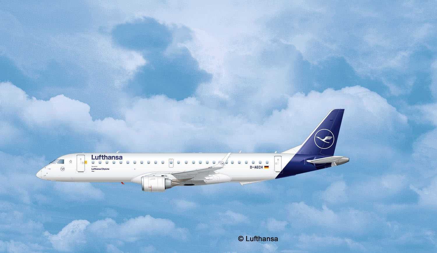 REVELL Plastic ModelKit letadlo 03883 - Embraer 190 Lufthansa New Livery (1:144) - obrázek 10