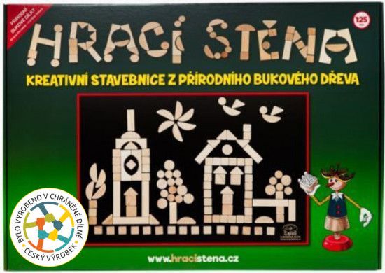 Teddies Hrací stěna kreativní bukové dřevo 125 dílů - obrázek 1
