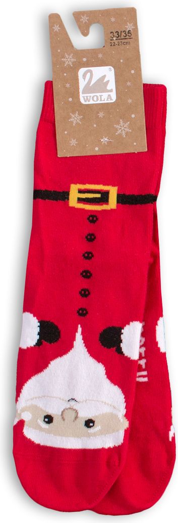 Dětské ponožky s vánočním motivem WOLA SANTA CLAUS červené Velikost: 30-32 - obrázek 1