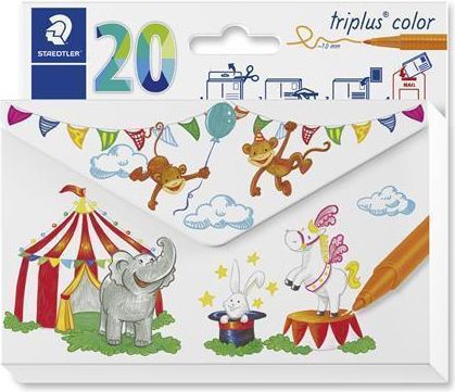 Fixy "Triplus", 20 různých barev, sada, 1 mm, STAEDTLER, set 20 ks - obrázek 1