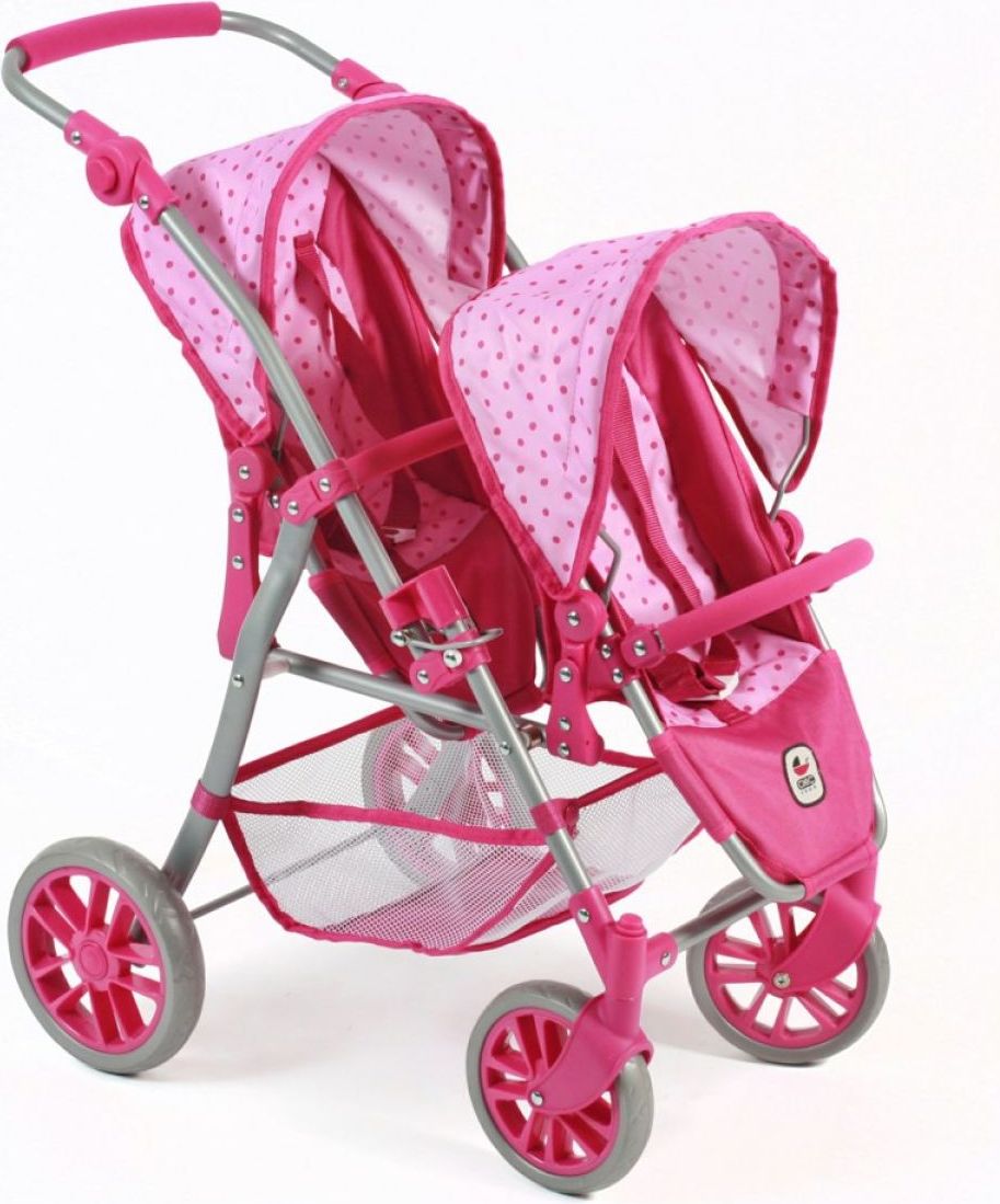 Bayer Chic Kočárek pro panenky Twinny Pink Dots - obrázek 1