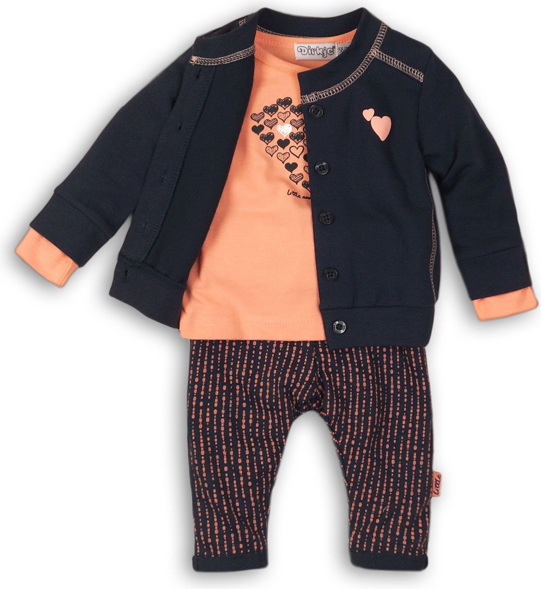 DIRKJE Set 3-dílný B-SO FRESH LITTLE AND LOVELY 74 Navy - Peach - obrázek 1