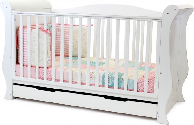 BABYSTYLE Hollie 2 postýlka (oblé bočnice), bílá - obrázek 1