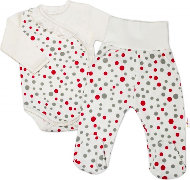 Baby Nellys 2-dílná kojenecká sada Baby Nellys - Puntíky - smetanová, vel. 68 - obrázek 1
