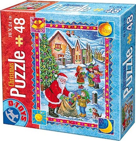 D-TOYS Puzzle Santa rozdává dárky 48 dílků - obrázek 1