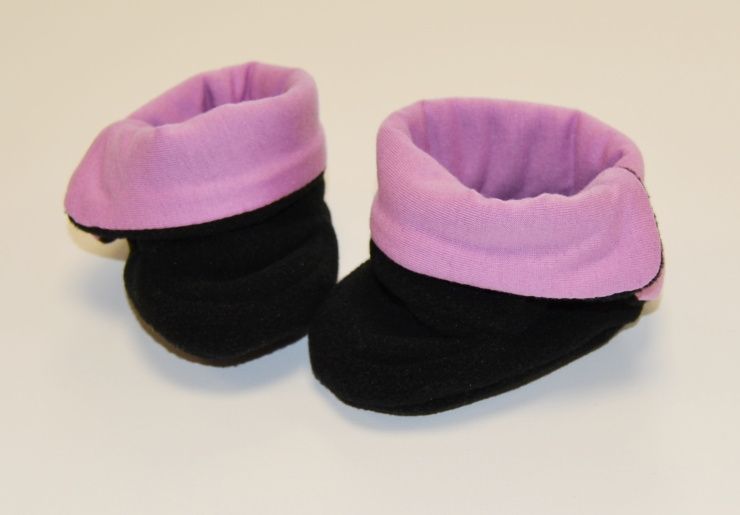 Kojenecké papučky, Dětský svět, fashion baby, černofialkové vel.00 - obrázek 1