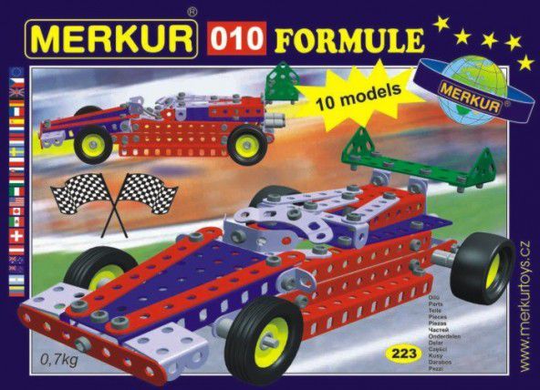 MERKUR Formule 010 Stavebnice 10 modelů 223ks v krabici 26x18x5cm - obrázek 2