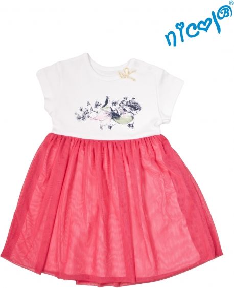 Nicol Dětské šaty Nicol, Mořská víla - červeno/bílé 110 (4-5r) - obrázek 1