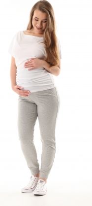 Těhotenské kalhoty/tepláky Gregx,  Vigo s kapsami - šedé, vel. L - obrázek 1