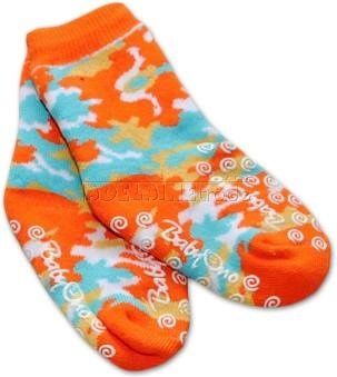 Bavlněné protiskluzové froté ponožky 6-12m - oranž - obrázek 1