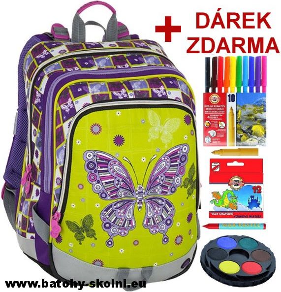 Školní batoh Bagmaster Motýl Alfa 8 A - Doprava Zdarma - obrázek 1