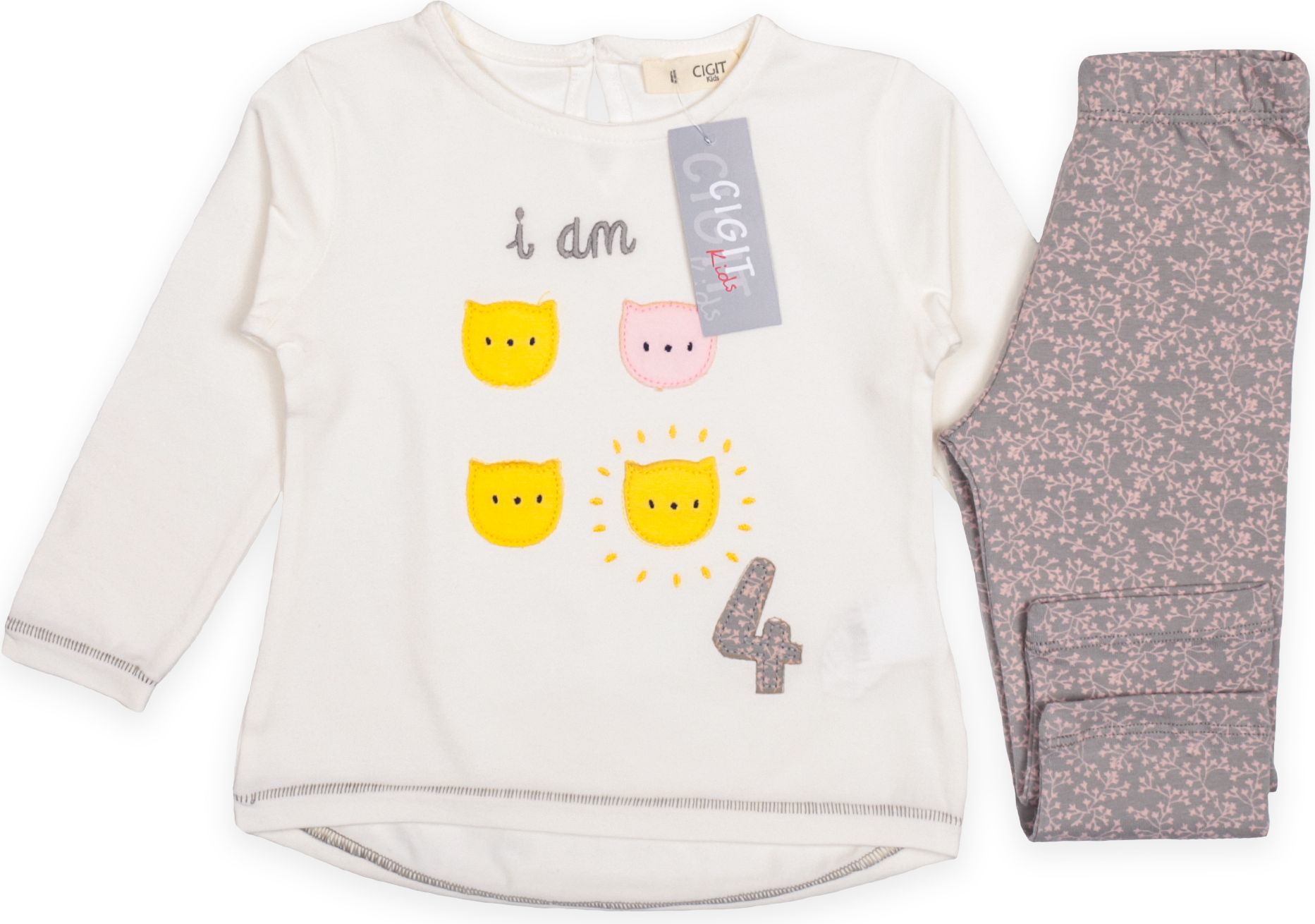 Set - prodloužené triko a legínky Cigit Kids 104 - obrázek 1
