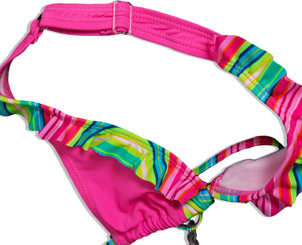 Dívčí plavky PEBBLESTONE SUMMER STRIPE růžové Velikost: 116 - obrázek 4