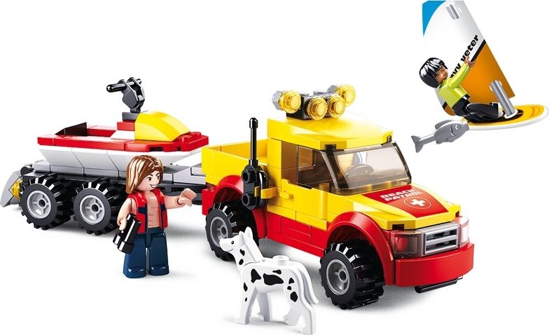 Sluban Town Strážci pláží M38-B0672 Tažný vůz s vodním skůtrem - obrázek 1