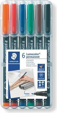 Permanentní popisovač "Lumocolor 318 F", 6 barev, 0,6mm, OHP, STAEDTLER, blistr 6 ks - obrázek 1