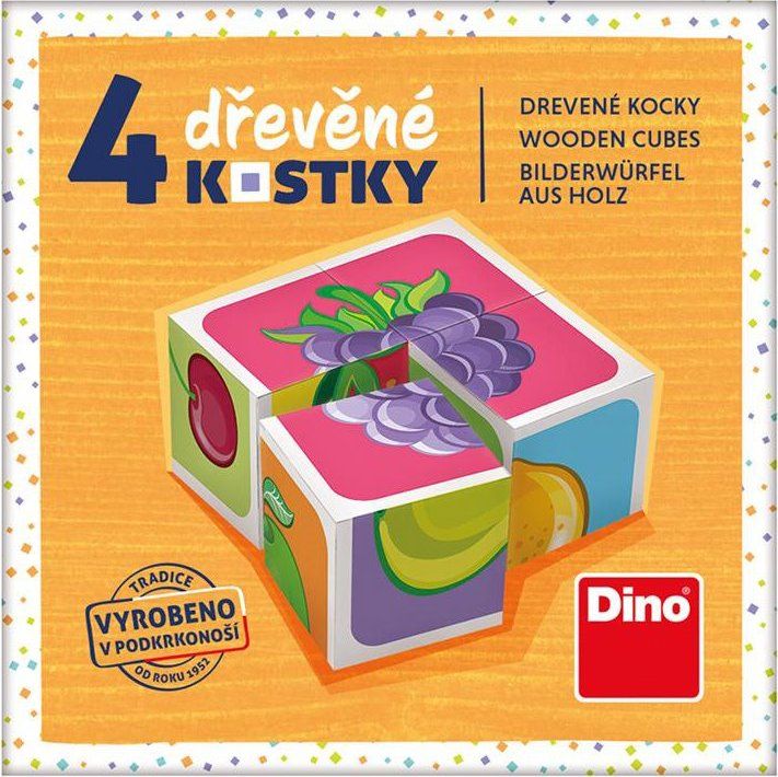 DINO Obrázkové kostičky Ovoce, 4 kostky - obrázek 9