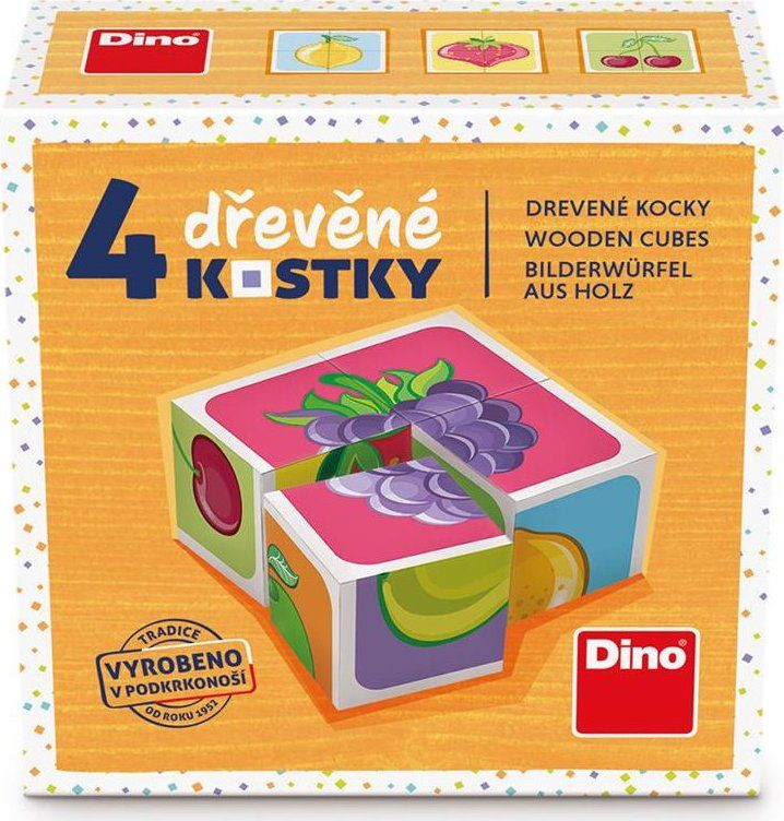 DINO Obrázkové kostičky Ovoce, 4 kostky - obrázek 10