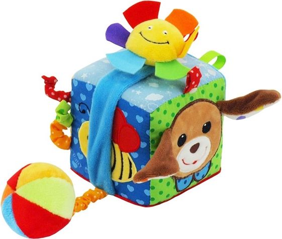Baby Mix Interaktivní hračka kostka pejsek Plyš, 11 cm - obrázek 1
