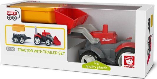 Igráček MultiGO 1+2 Traktor s přívěsem Eko balení - obrázek 1