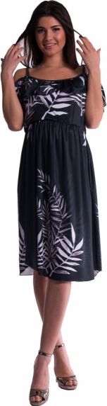 Be MaaMaa Be MaaMaa Těhotenské šaty na ramínkách - černé - L/XL - obrázek 1