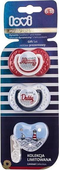 Lovi Lovi dudlíky 6-18m + řetízek MARINE - Dárkový set - obrázek 1