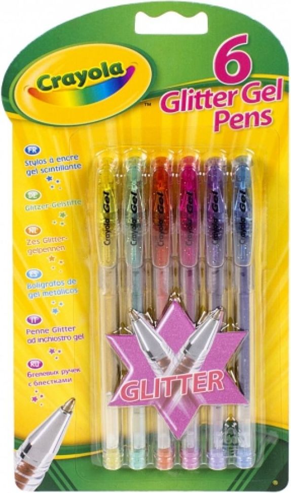 Crayola 6 ks třpytivých gelových per - obrázek 1