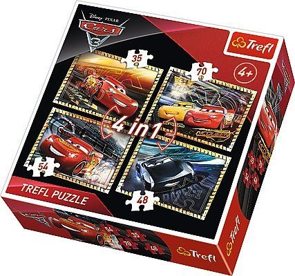 TREFL Puzzle Auta 3: Závodíme 4v1 (35,48,54,70 dílků) - obrázek 5