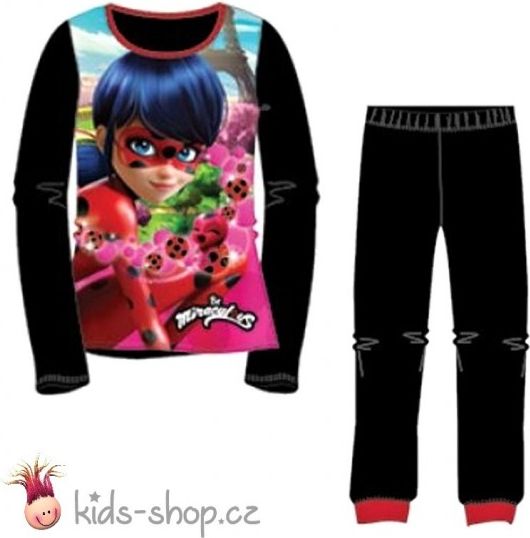 Setino - Dívčí pyžamo Kouzelná beruška (Ladybug) - černé - vel. 116 - obrázek 3