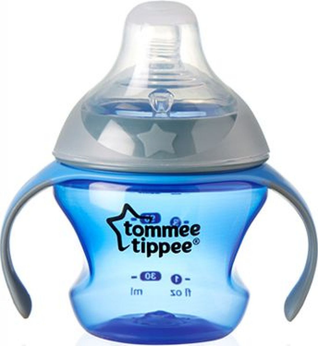 Tommee Tippee Přechodový hrnek se savičkou a pítkem 150ml 4m+ modrý - obrázek 1