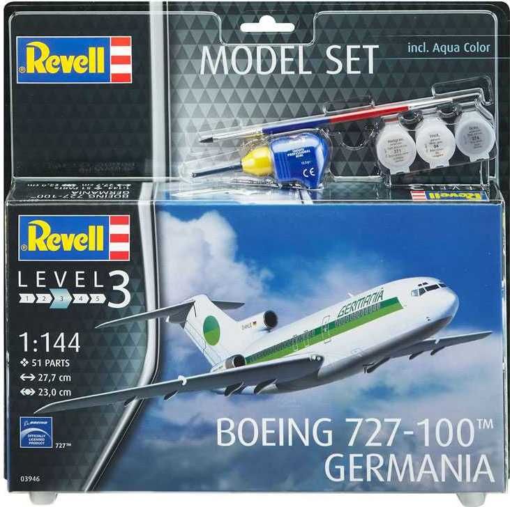 REVELL ModelSet letadlo 63946 - Boeing 727-100 GERMANIA (1:144) - obrázek 2