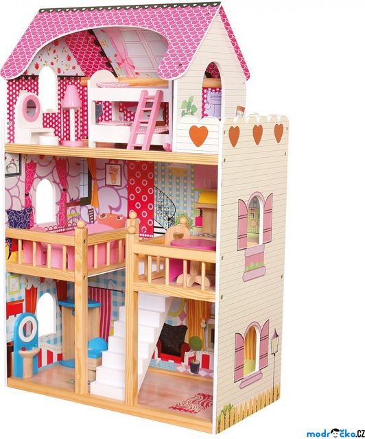 Domeček pro panenky - Velký s nábytkem typ Barbie (Bino) - obrázek 1