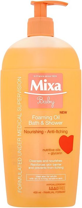 Mixa Baby Pěnivý olej do sprchy i do koupele 400 ml - obrázek 1