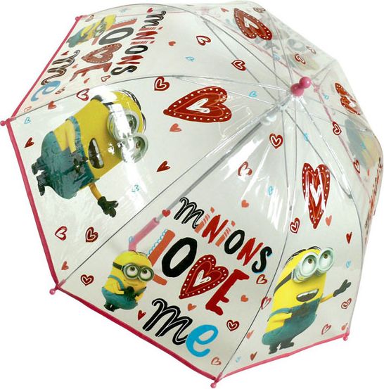 Cerda Průhledný deštník Mimoni srdíčka 22049 pr.72 cm - obrázek 1