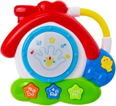 Euro Baby Interaktivní hračka s melodií bubínek - Domeček - obrázek 1