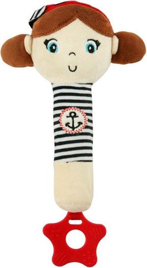 BABY MIX | Nezařazeno | Dětská pískací plyšová hračka s kousátkem Baby Mix námořník holka | Červená | - obrázek 1